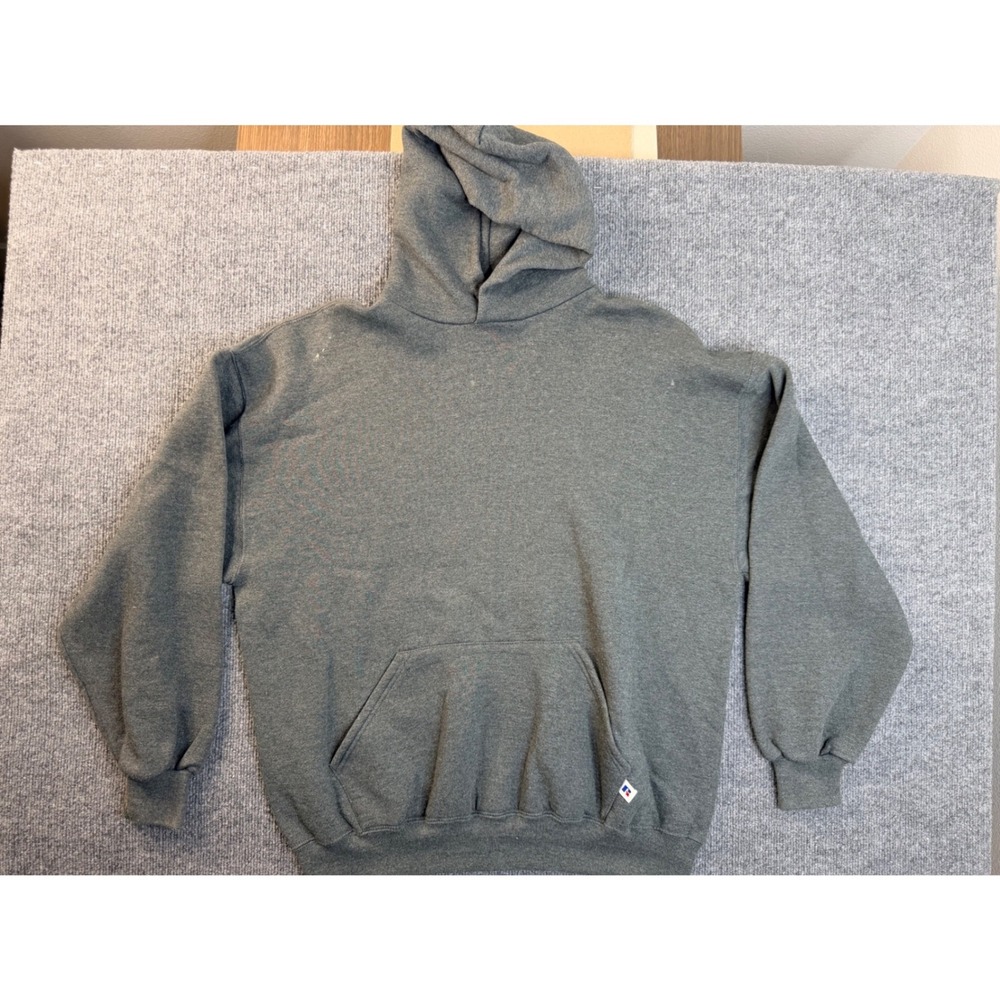 Vintage Russell Athletic Hoodie Mens XL Gray Pullover Sweatshirt USA Made 90s